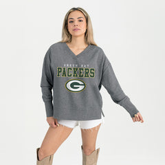 Green Bay Packers Gameday Couture Women's French Terry V-Neck Pullover Sweatshirt | NFL Near me