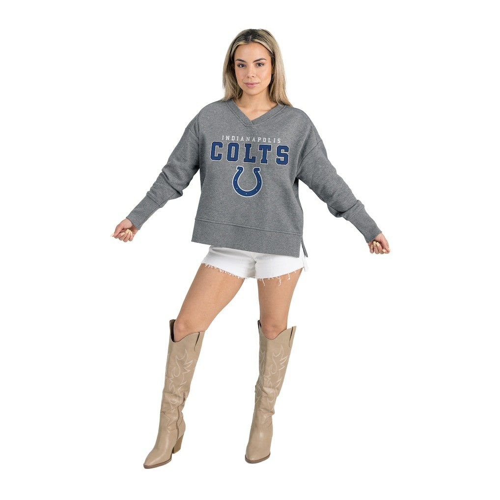 Indianapolis Colts Gameday Couture Women's French Terry V-Neck Pullover Sweatshirt | NFL Discount