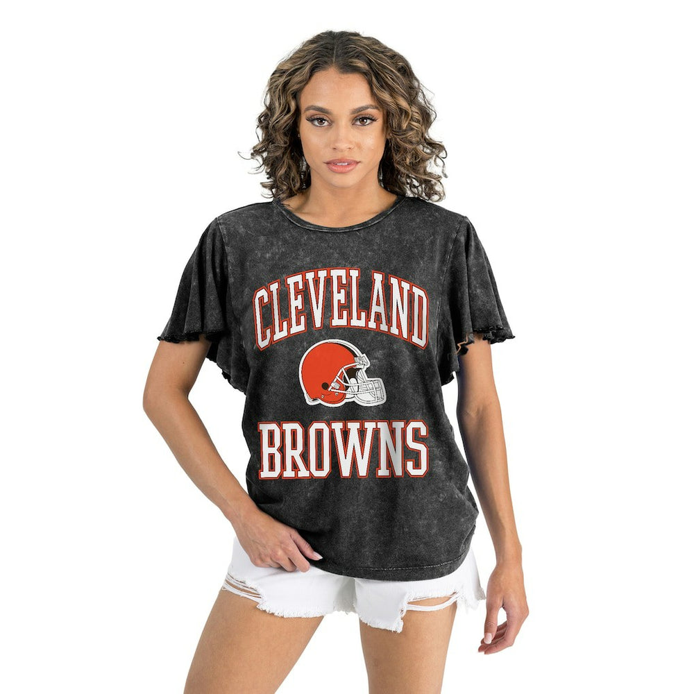 Cleveland Browns Gameday Couture Women's Relaxed Flutter Sleeve T-Shirt | NFL Sale