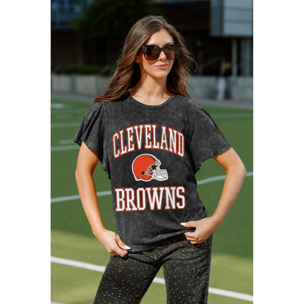 Cleveland Browns Gameday Couture Women's Relaxed Flutter Sleeve T-Shirt | NFL Sale