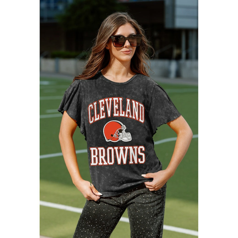 Cleveland Browns Gameday Couture Women's Relaxed Flutter Sleeve T-Shirt | NFL Sale
