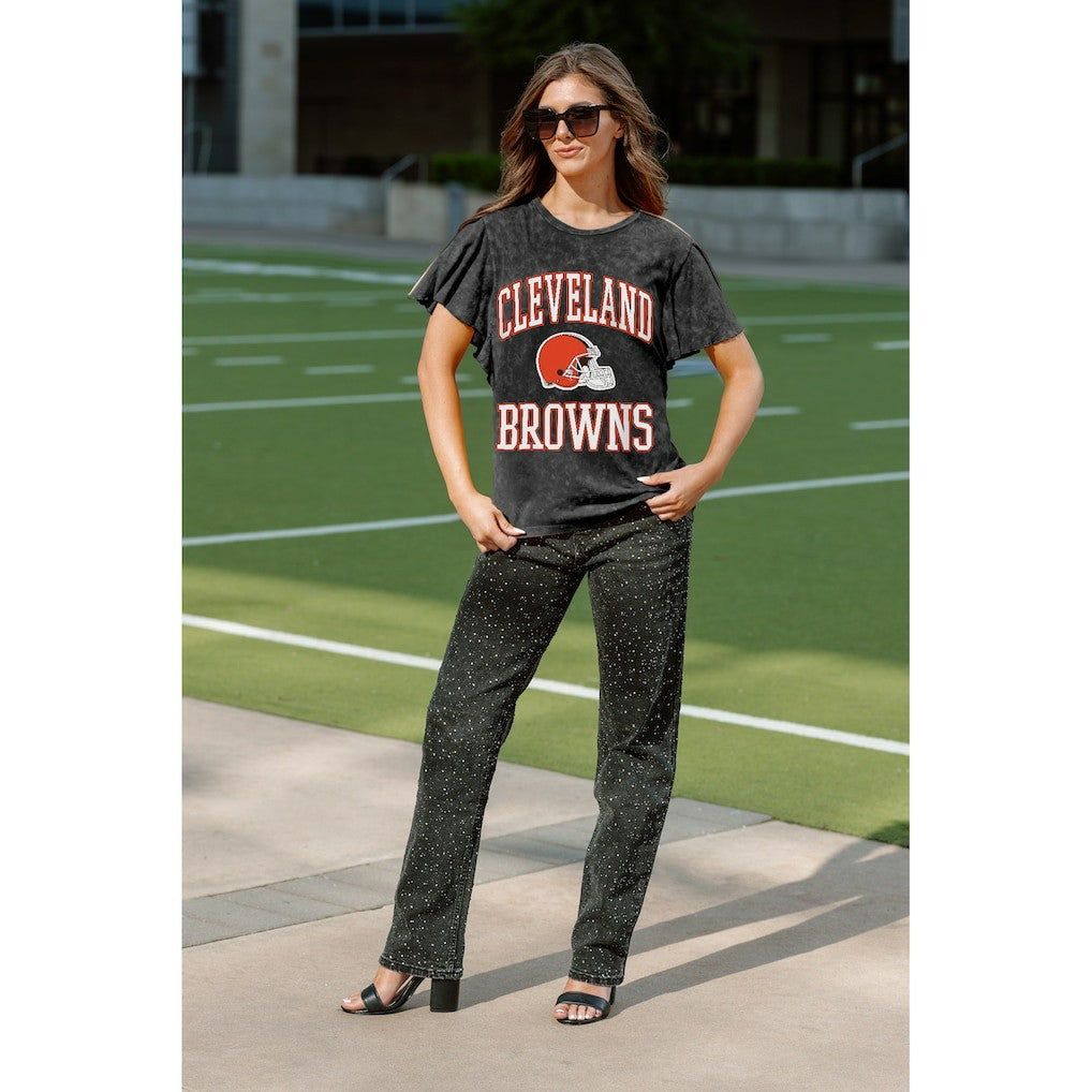 Cleveland Browns Gameday Couture Women's Relaxed Flutter Sleeve T-Shirt | NFL Sale