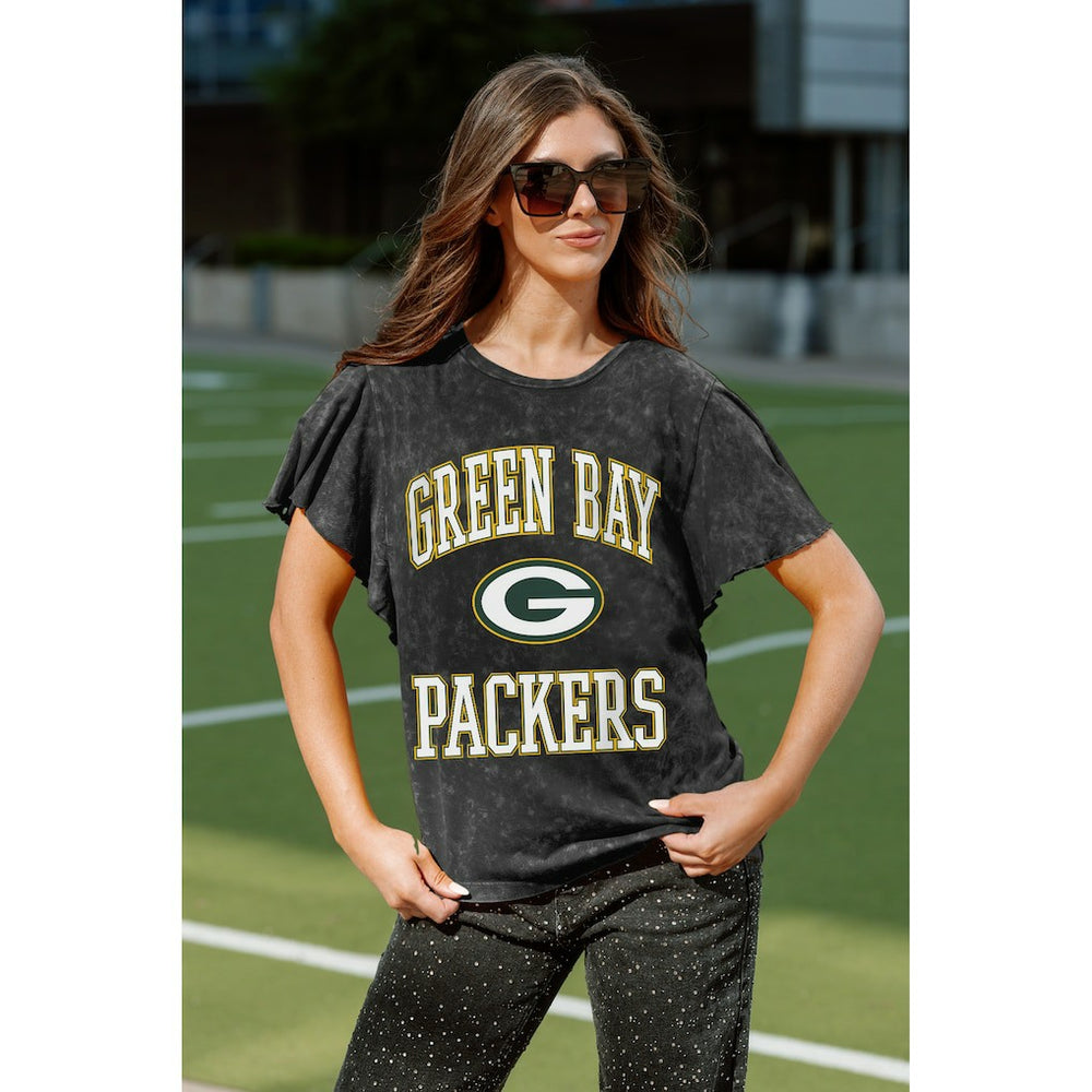 Green Bay Packers Gameday Couture Women's Relaxed Flutter Sleeve T-Shirt | NFL Outlet