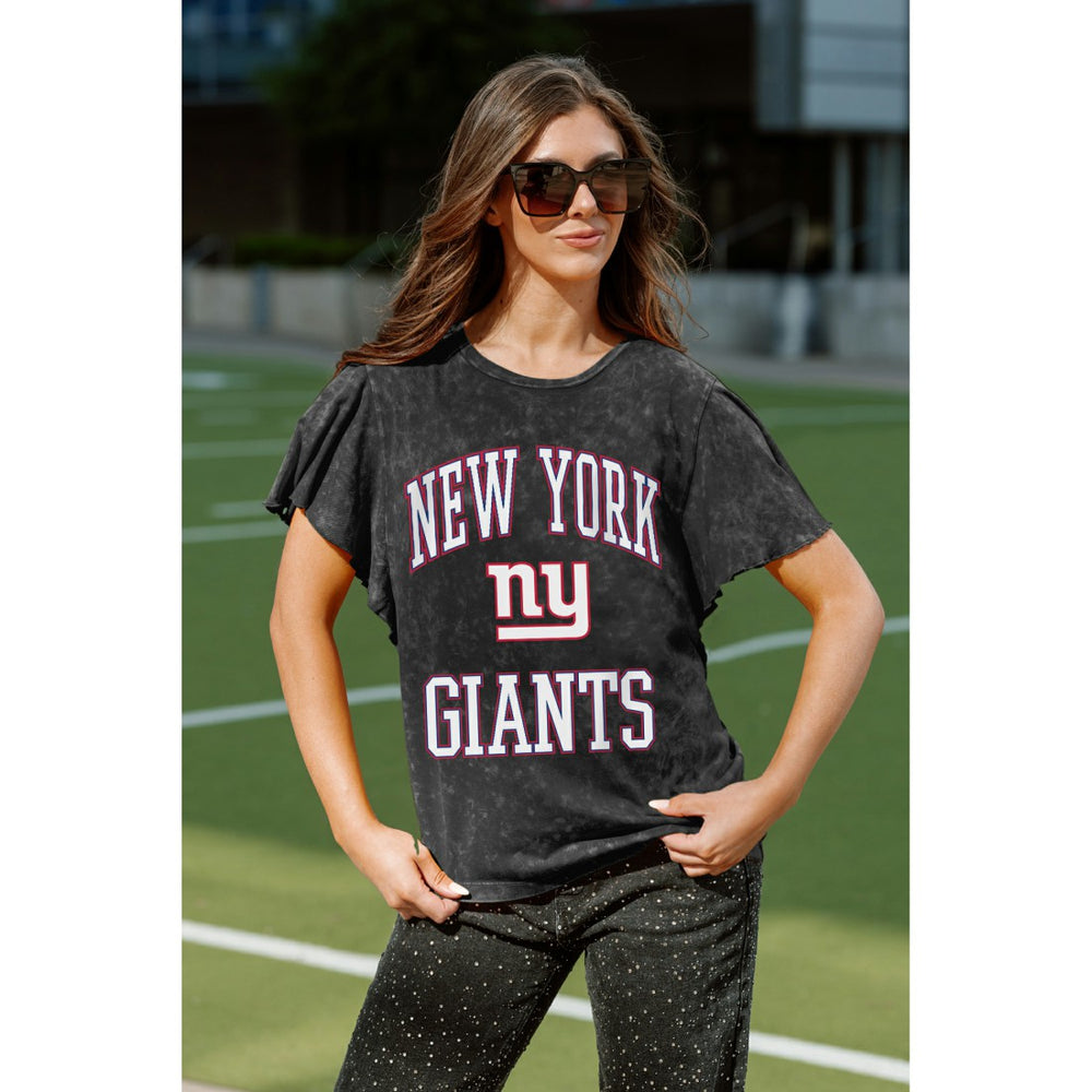 New York Giants Gameday Couture Women's Relaxed Flutter Sleeve T-Shirt | NFL Online