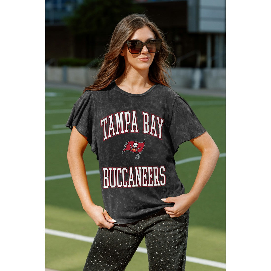 Tampa Bay Buccaneers Gameday Couture Women's Relaxed Flutter Sleeve T-Shirt | NFL Hot