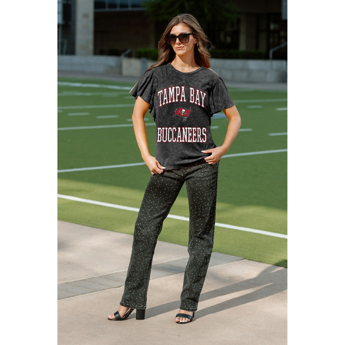 Tampa Bay Buccaneers Gameday Couture Women's Relaxed Flutter Sleeve T-Shirt | NFL Hot