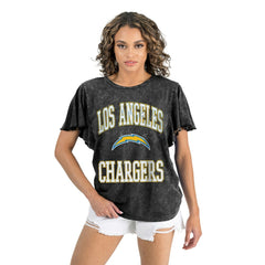 Los Angeles Chargers Gameday Couture Women's Relaxed Flutter Sleeve T-Shirt | NFL Hot