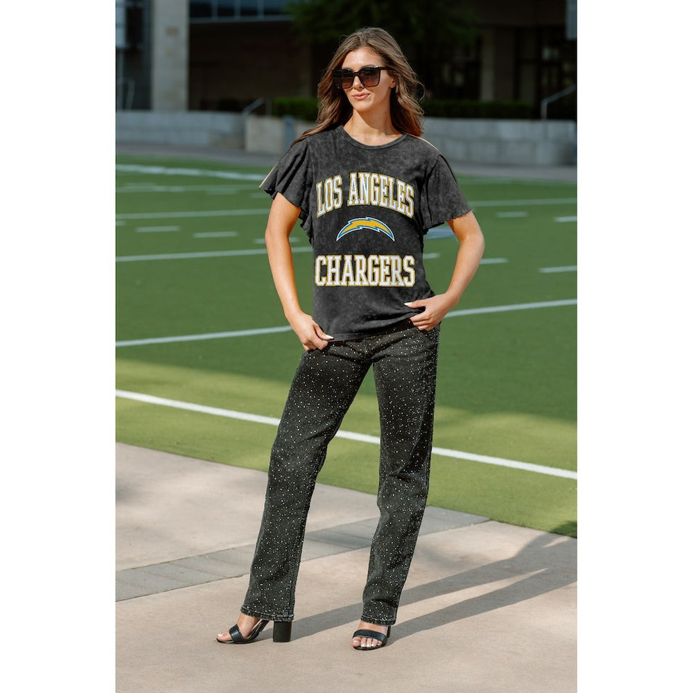 Los Angeles Chargers Gameday Couture Women's Relaxed Flutter Sleeve T-Shirt | NFL Hot