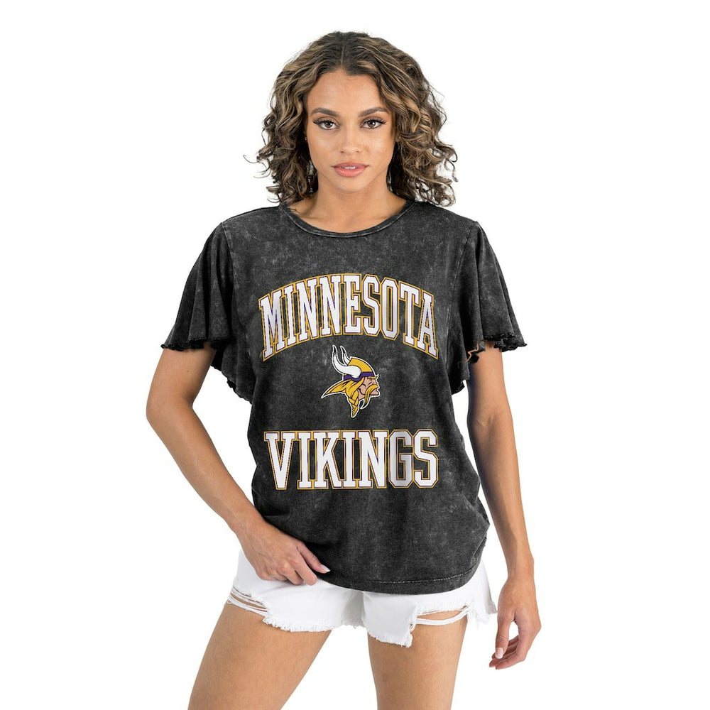 Minnesota Vikings Gameday Couture Women's Relaxed Flutter Sleeve T-Shirt | NFL Hot