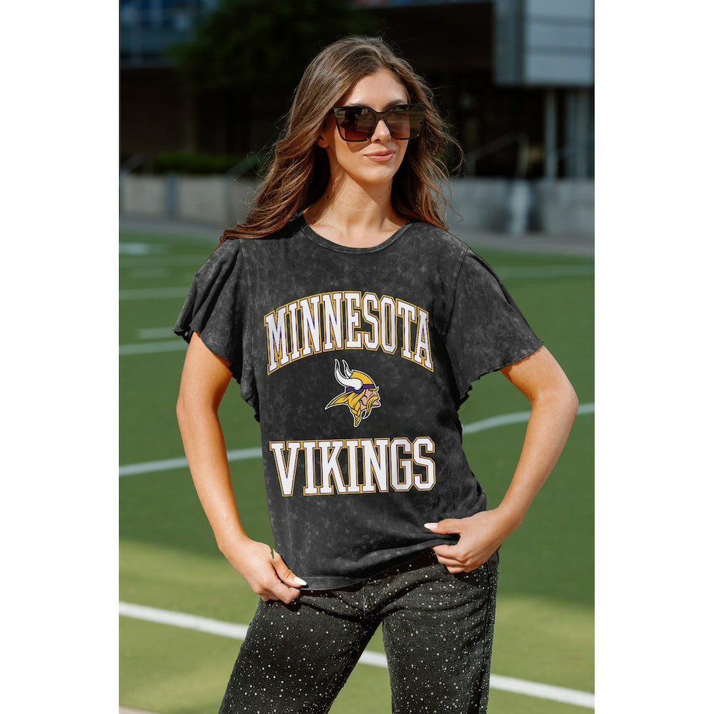 Minnesota Vikings Gameday Couture Women's Relaxed Flutter Sleeve T-Shirt | NFL Hot