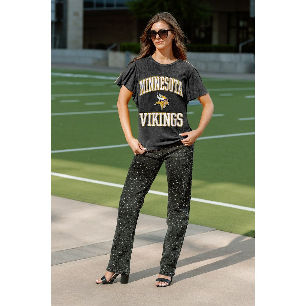 Minnesota Vikings Gameday Couture Women's Relaxed Flutter Sleeve T-Shirt | NFL Hot