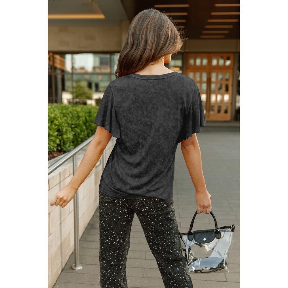 Minnesota Vikings Gameday Couture Women's Relaxed Flutter Sleeve T-Shirt | NFL Hot
