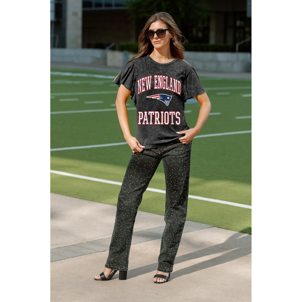 New England Patriots Gameday Couture Women's Relaxed Flutter Sleeve T-Shirt | NFL Discount