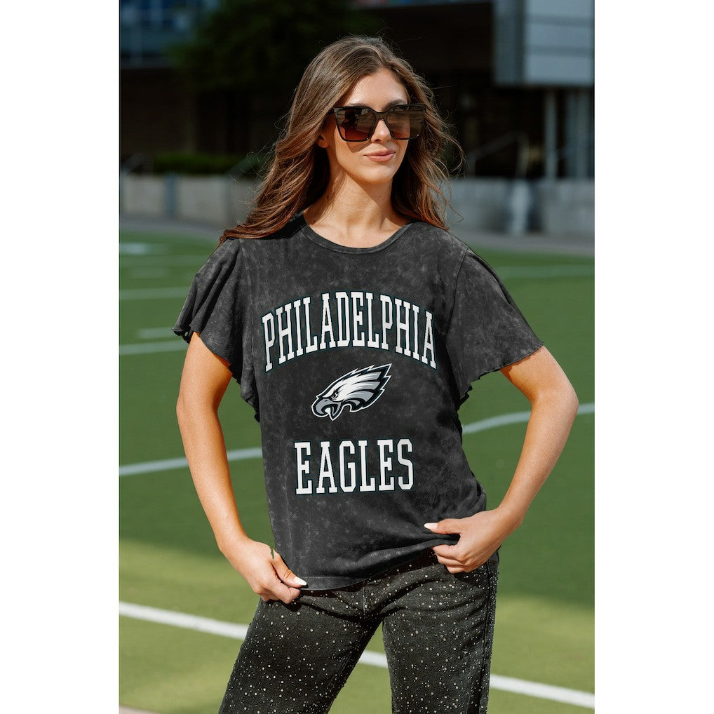 Philadelphia Eagles Gameday Couture Women's Relaxed Flutter Sleeve T-Shirt | NFL Discount