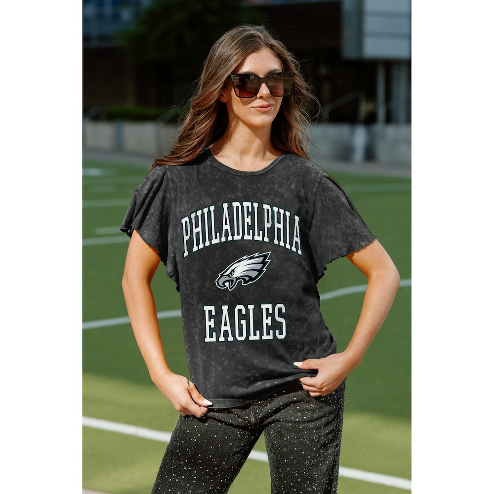Philadelphia Eagles Gameday Couture Women's Relaxed Flutter Sleeve T-Shirt | NFL Discount