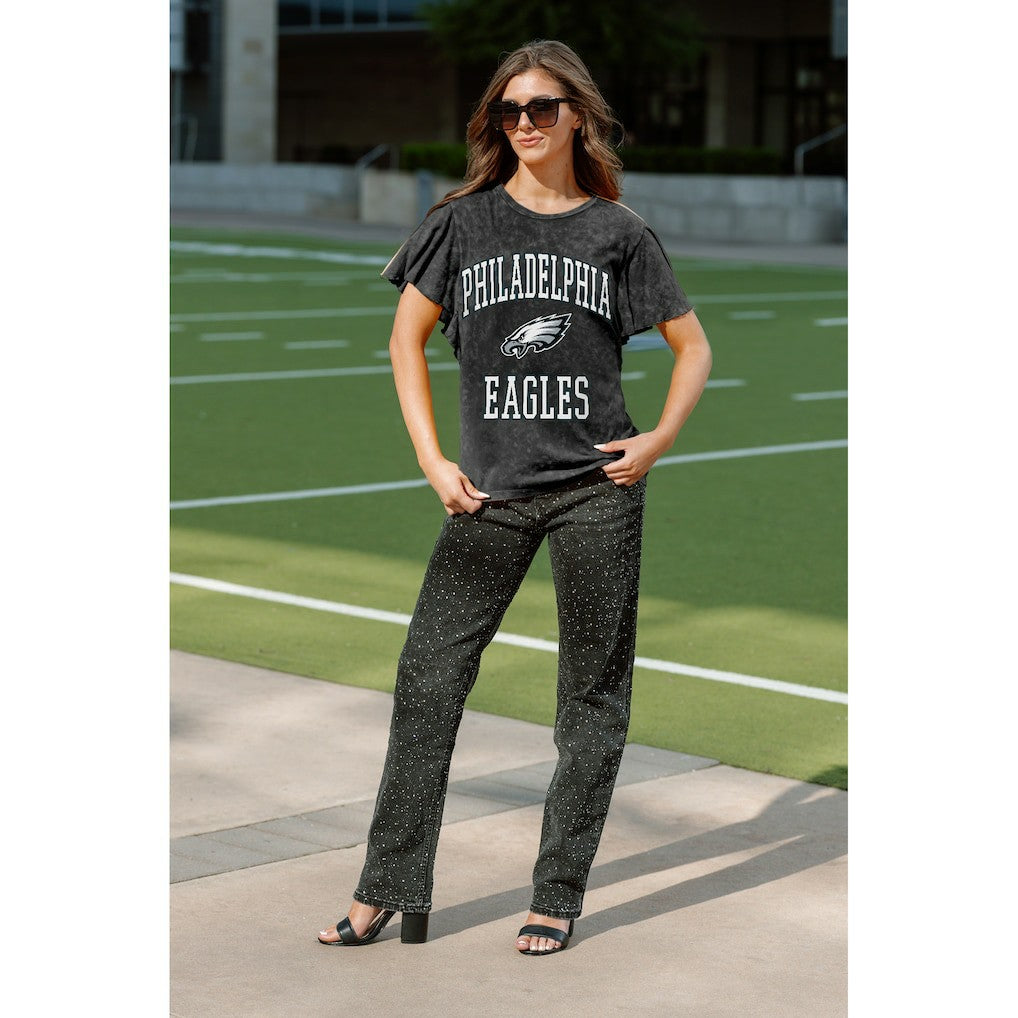 Philadelphia Eagles Gameday Couture Women's Relaxed Flutter Sleeve T-Shirt | NFL Discount