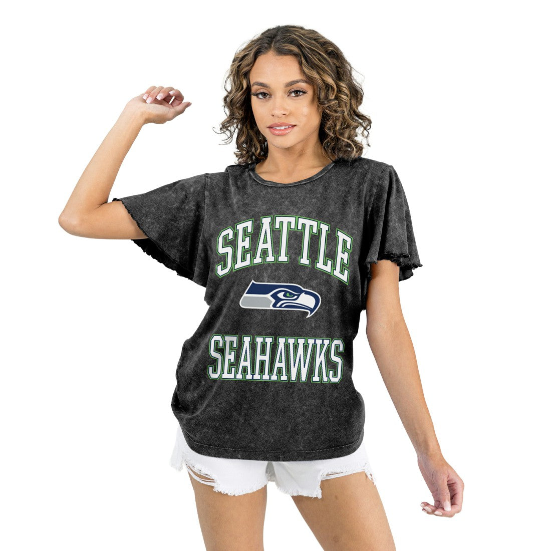 Seattle Seahawks Gameday Couture Women's Relaxed Flutter Sleeve T-Shirt | NFL Online