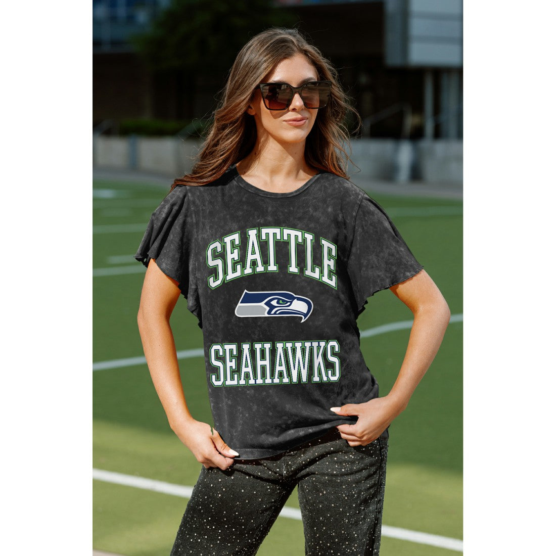 Seattle Seahawks Gameday Couture Women's Relaxed Flutter Sleeve T-Shirt | NFL Online