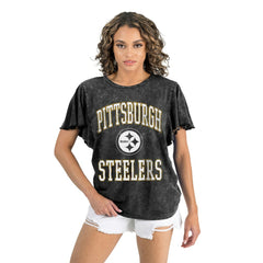Pittsburgh Steelers Gameday Couture Women's Relaxed Flutter Sleeve T-Shirt | NFL Hot