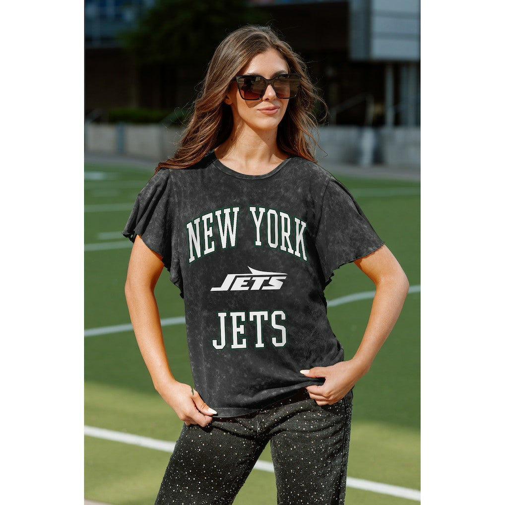 New York Jets Gameday Couture Women's Relaxed Flutter Sleeve T-Shirt | NFL Discount