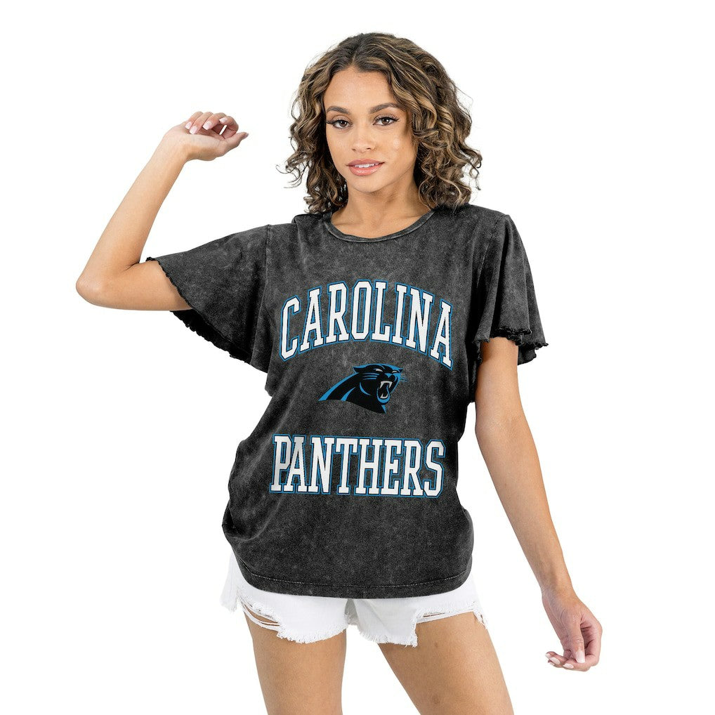 Carolina Panthers Gameday Couture Women's Relaxed Flutter Sleeve T-Shirt | NFL Online