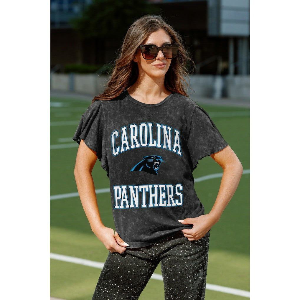 Carolina Panthers Gameday Couture Women's Relaxed Flutter Sleeve T-Shirt | NFL Online