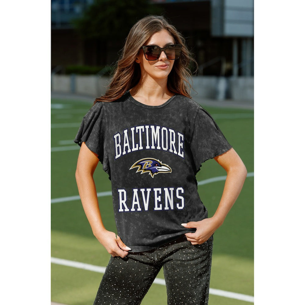 Baltimore Ravens Gameday Couture Women's Relaxed Flutter Sleeve T-Shirt | NFL New