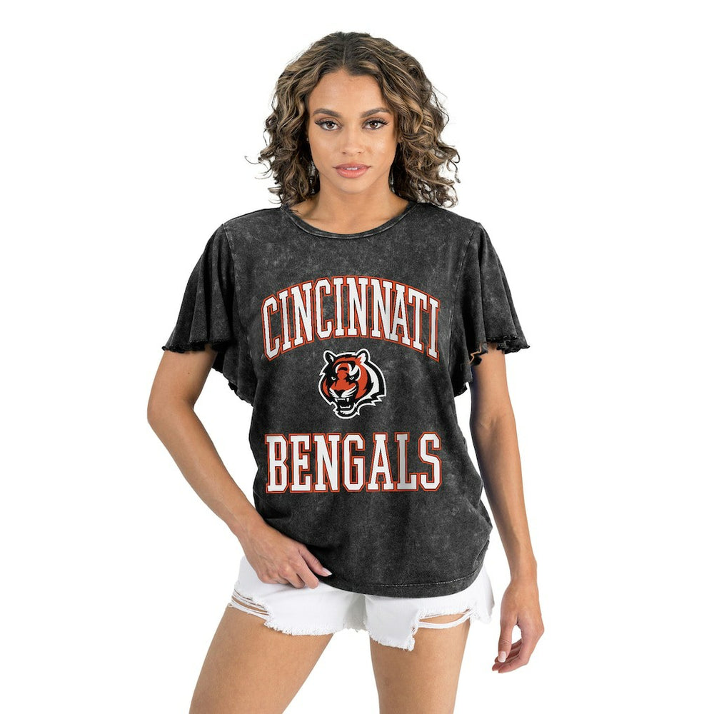 Cincinnati Bengals Gameday Couture Women's Relaxed Flutter Sleeve T-Shirt | NFL Discount
