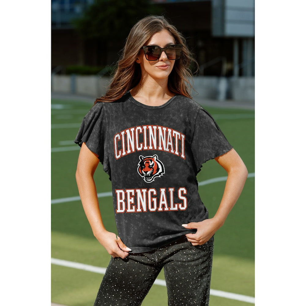 Cincinnati Bengals Gameday Couture Women's Relaxed Flutter Sleeve T-Shirt | NFL Discount