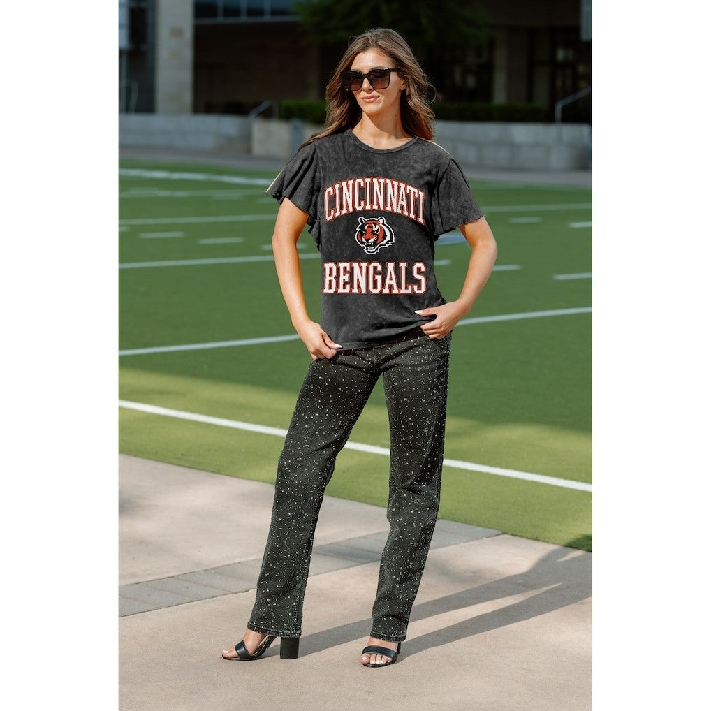 Cincinnati Bengals Gameday Couture Women's Relaxed Flutter Sleeve T-Shirt | NFL Discount