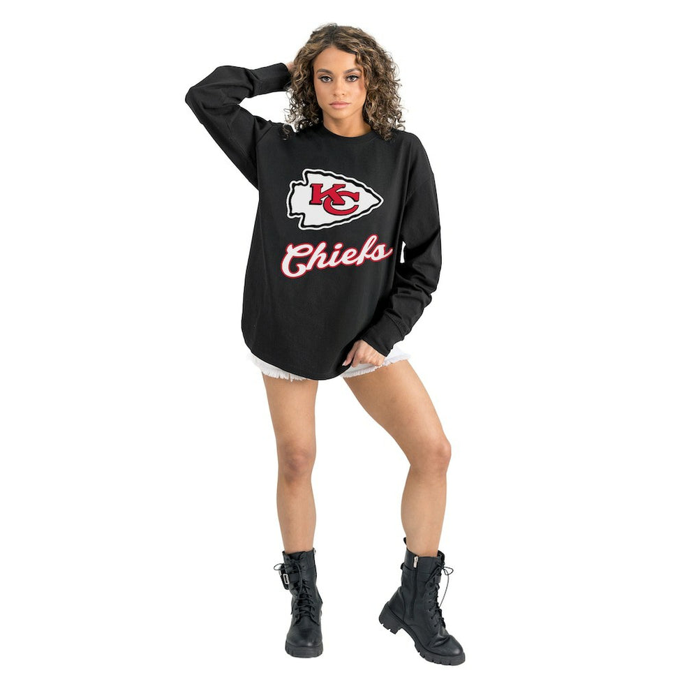 Kansas City Chiefs Gameday Couture Women's Oversized Long Sleeve T-Shirt | NFL New
