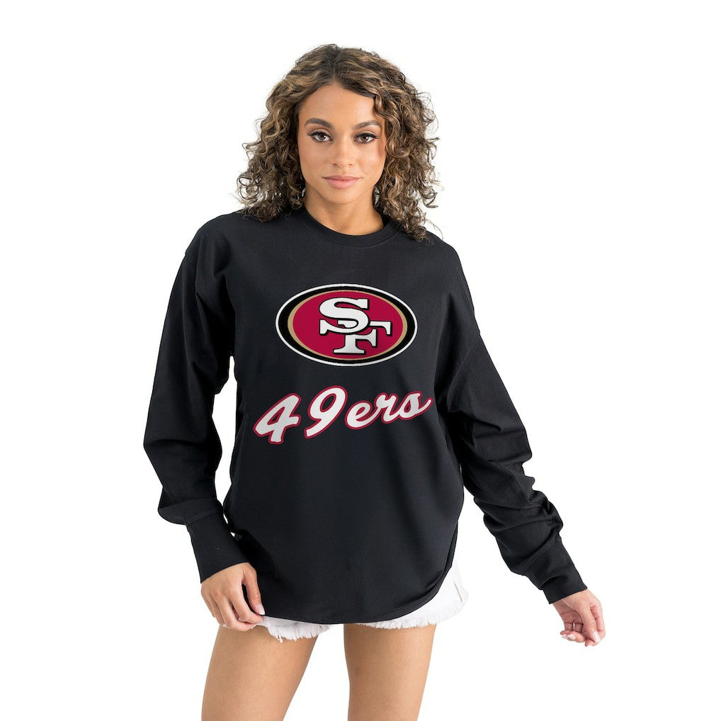 San Francisco 49ers Gameday Couture Women's Oversized Long Sleeve T-Shirt | NFL Near me