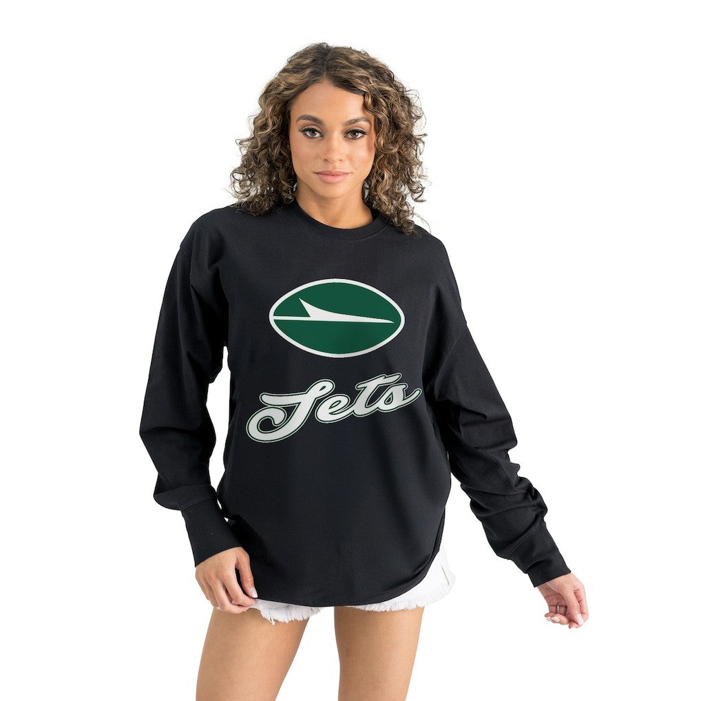 New York Jets Gameday Couture Women's Oversized Long Sleeve T-Shirt | NFL US