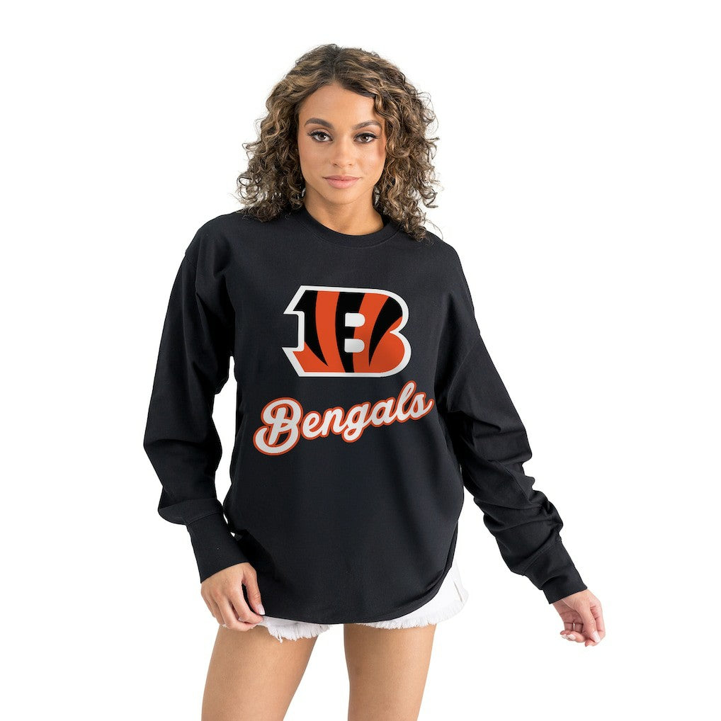 Cincinnati Bengals Gameday Couture Women's Oversized Long Sleeve T-Shirt | NFL Near me
