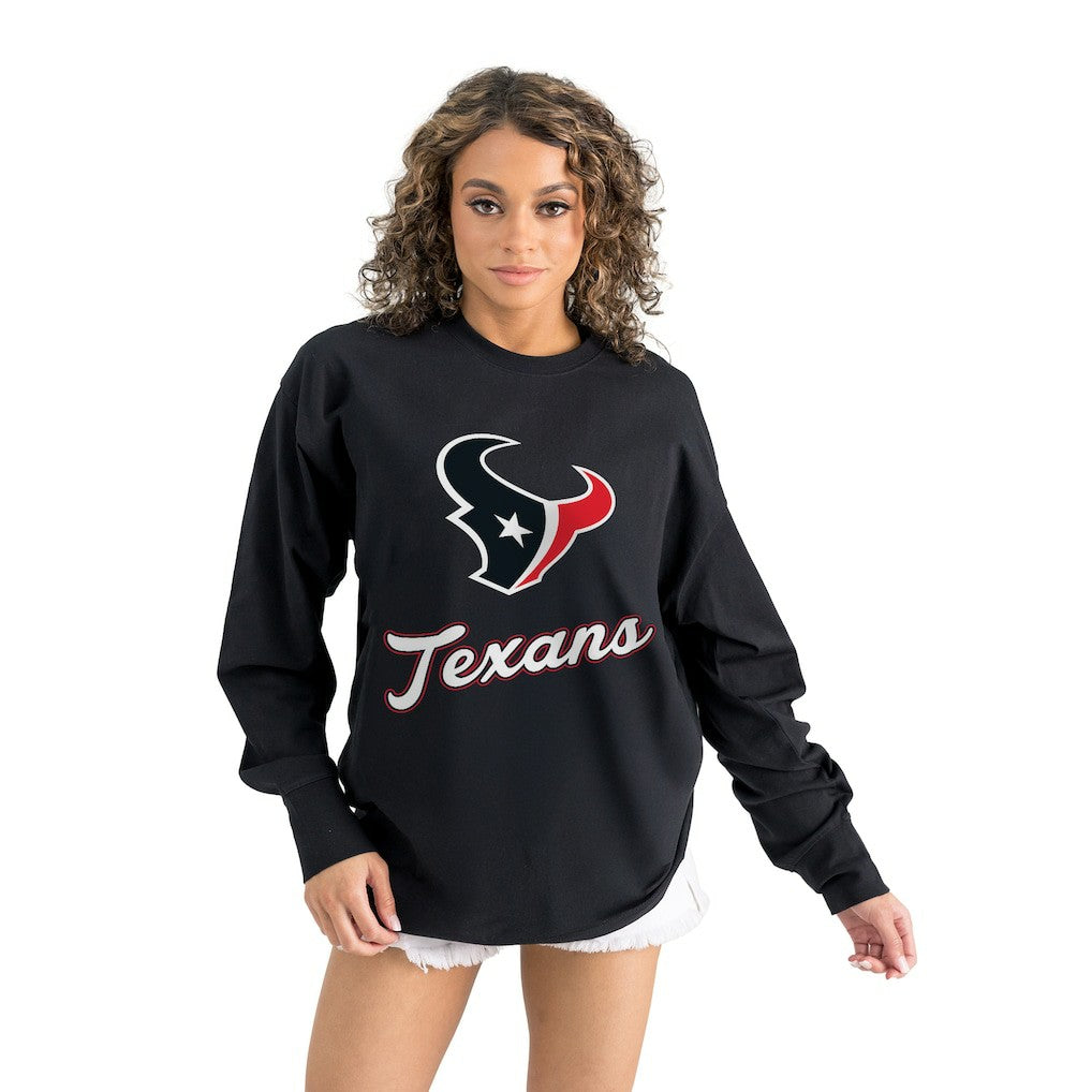 Houston Texans Gameday Couture Women's Oversized Long Sleeve T-Shirt | NFL On sale