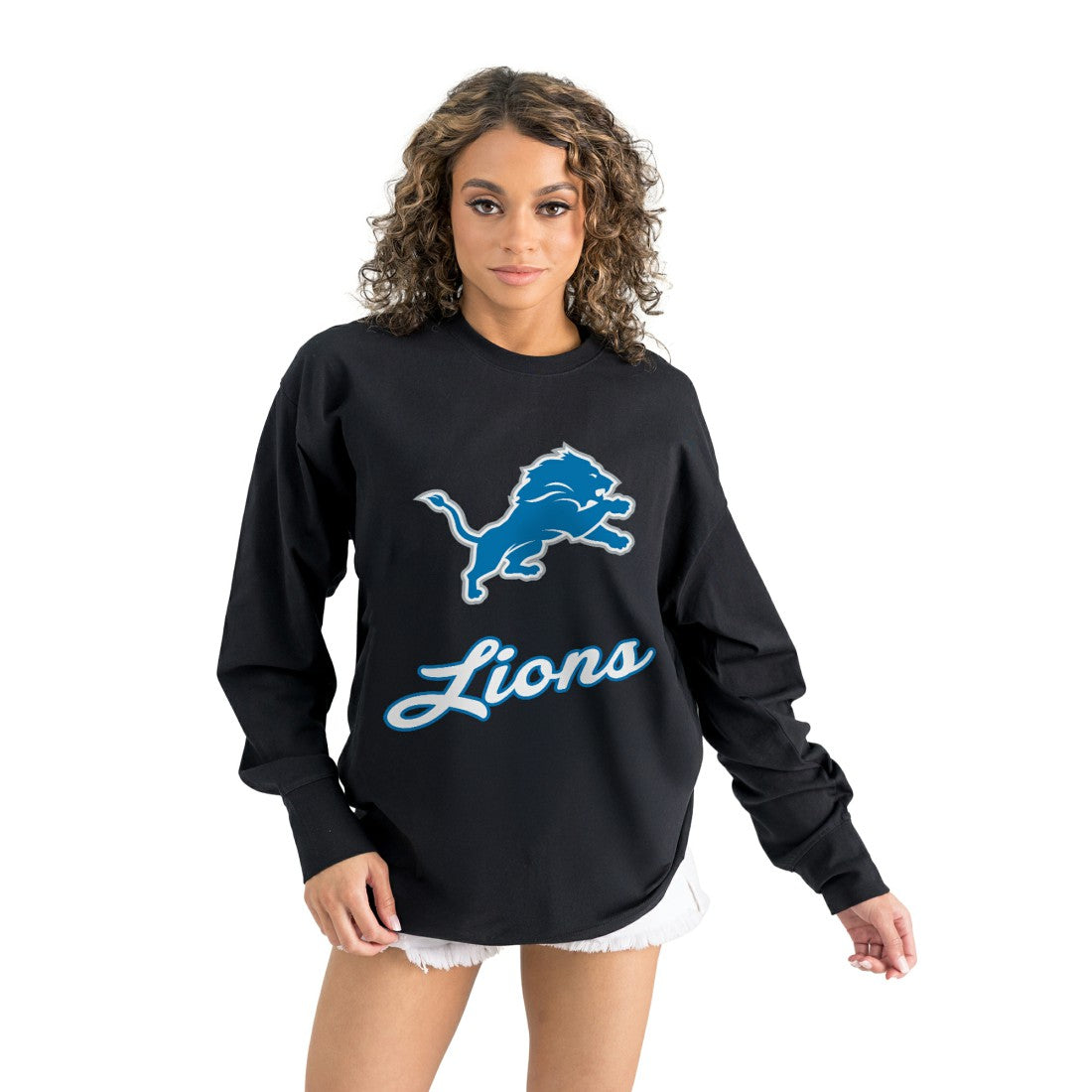 Detroit Lions Gameday Couture Women's Oversized Long Sleeve T-Shirt | NFL Hot