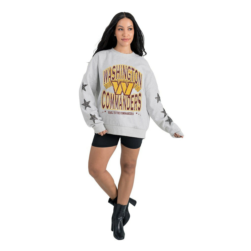Washington Commanders Gameday Couture Women's Resilience Relaxed Rhinestone Pullover Sweatshirt | NFL Near me