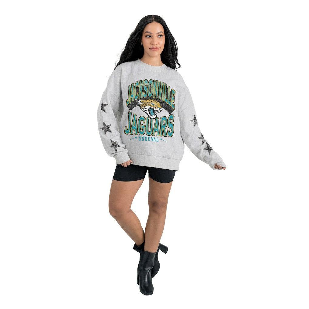 Jacksonville Jaguars Gameday Couture Women's Resilience Relaxed Rhinestone Pullover Sweatshirt | NFL Near me