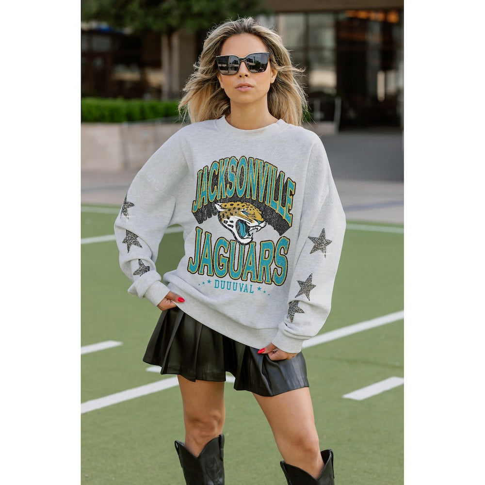 Jacksonville Jaguars Gameday Couture Women's Resilience Relaxed Rhinestone Pullover Sweatshirt | NFL Near me