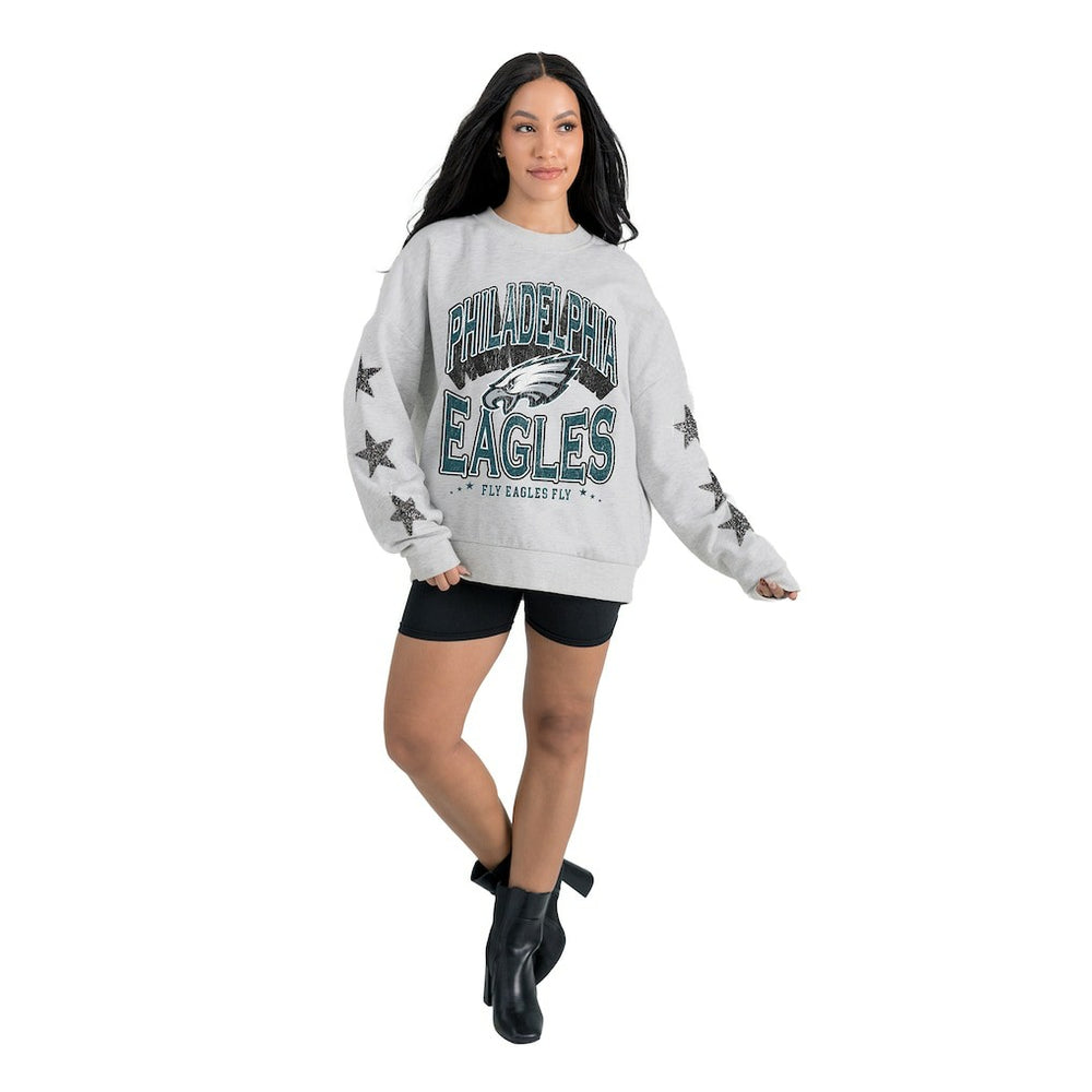 Philadelphia Eagles Gameday Couture Women's Resilience Relaxed Rhinestone Pullover Sweatshirt | NFL Near me