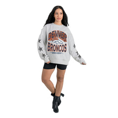 Denver Broncos Gameday Couture Women's Resilience Relaxed Rhinestone Pullover Sweatshirt | NFL Hot