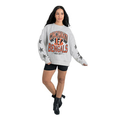 Cincinnati Bengals Gameday Couture Women's Resilience Relaxed Rhinestone Pullover Sweatshirt | NFL Hot