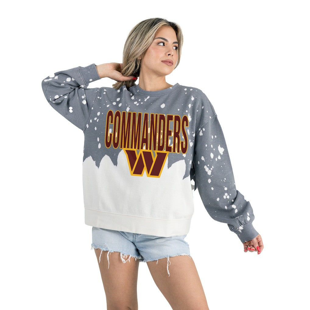 Washington Commanders Gameday Couture Women's Oversized Faded Wash Tri-Blend Pullover Sweatshirt | NFL US