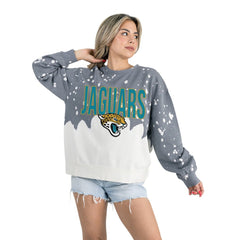Jacksonville Jaguars Gameday Couture Women's Oversized Faded Wash Tri-Blend Pullover Sweatshirt | NFL On sale