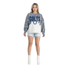 Indianapolis Colts Gameday Couture Women's Oversized Faded Wash Tri-Blend Pullover Sweatshirt | NFL Near me