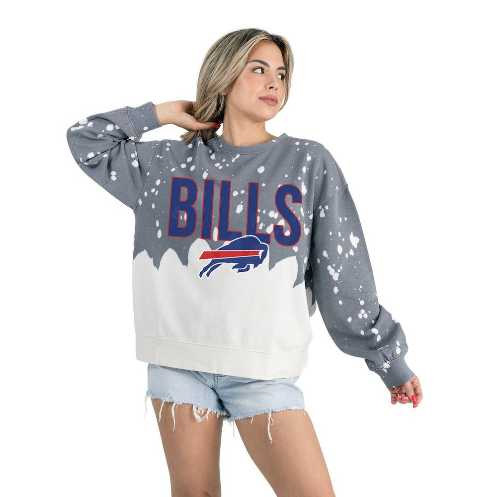 Buffalo Bills Gameday Couture Women's Oversized Faded Wash Tri-Blend Pullover Sweatshirt | NFL Online