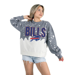 Buffalo Bills Gameday Couture Women's Oversized Faded Wash Tri-Blend Pullover Sweatshirt | NFL Online