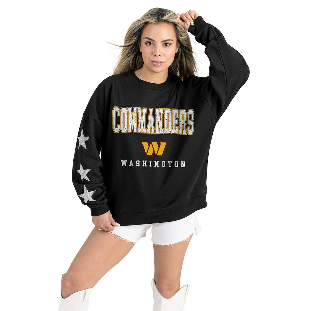 Washington Commanders Gameday Couture Women's Velocity Relaxed Rhinestone Pullover Sweatshirt | NFL Discount