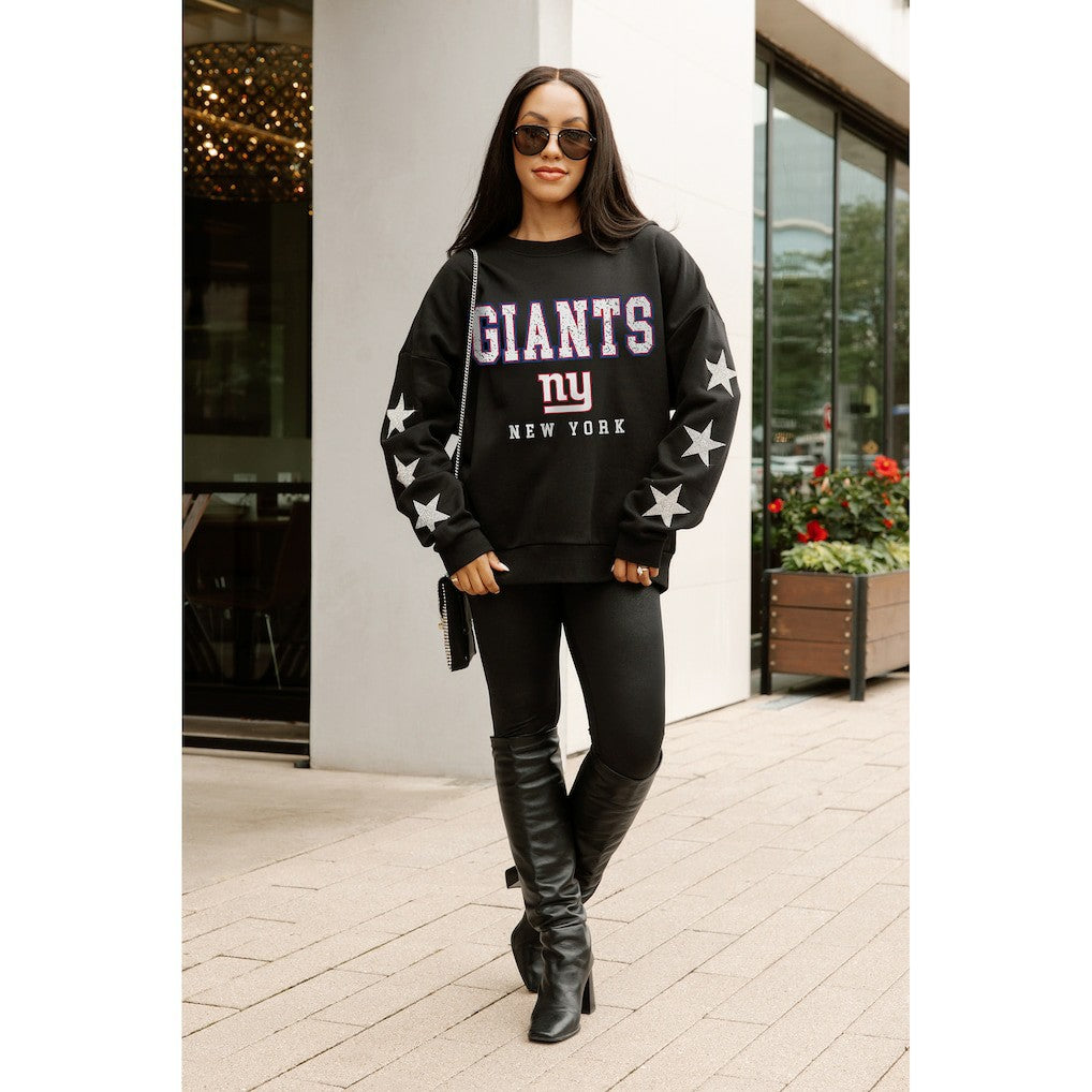 New York Giants Gameday Couture Women's Velocity Relaxed Rhinestone Pullover Sweatshirt | NFL US
