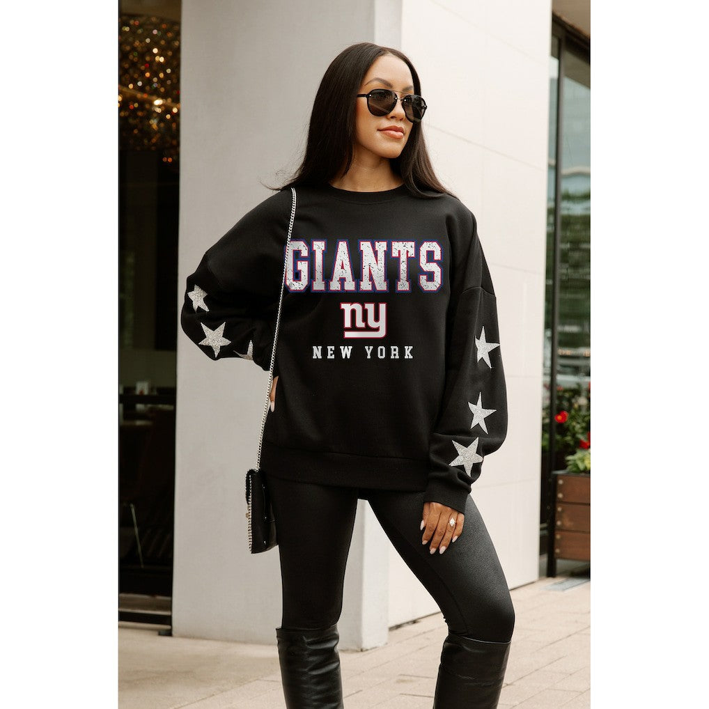 New York Giants Gameday Couture Women's Velocity Relaxed Rhinestone Pullover Sweatshirt | NFL US